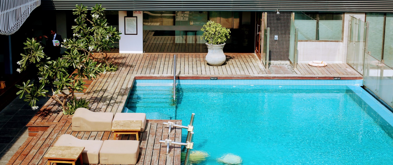 swimming pool at hablis hotel chennai