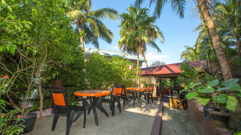 Seating arrangements amidst nature at the Love Garden - Hotel Shompen