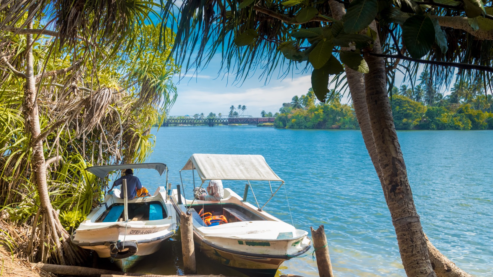 boats docked on a beach