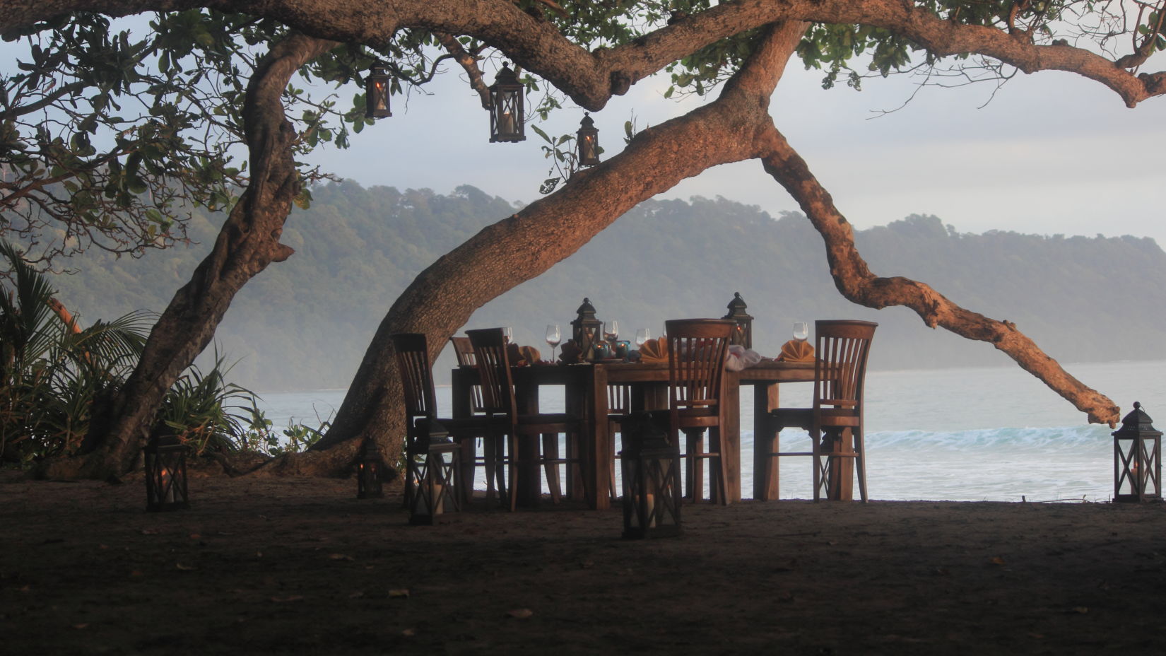 outdoor dining at our resort in Havelock