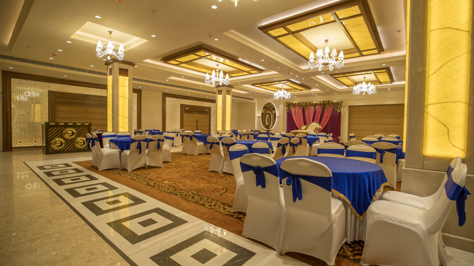 A well-lit Royal Velvet at Ramada by Wyndham Kapurthala equipped with lavish decors