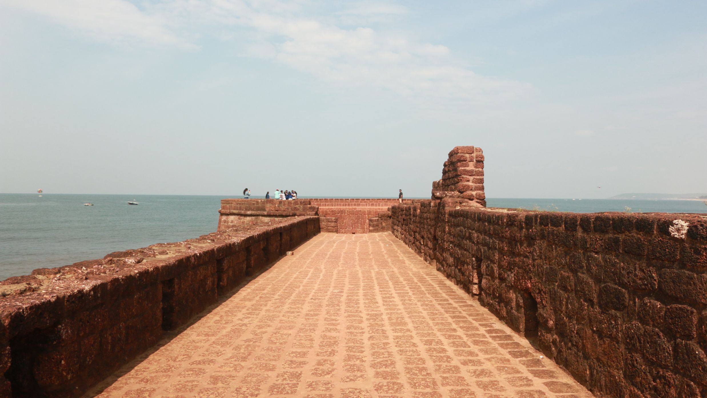 brick pathway near sea @ Lamrin Ucassaim Hotel, Goa