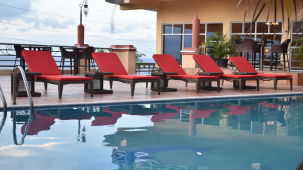 the swimming pool at our hotel in montego bay