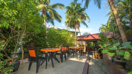 Seating arrangements amidst nature at the Love Garden - Hotel Shompen