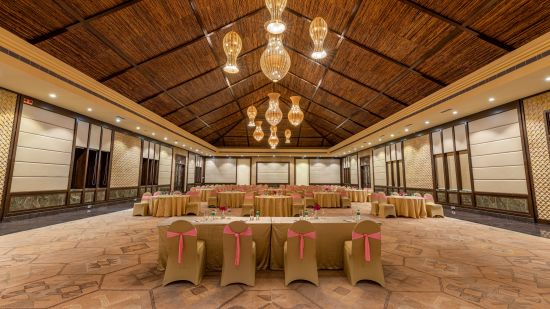 banquet hall set up for an event at Ananta Udaipur 