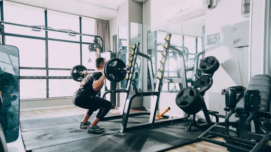 a man exercising in a gym