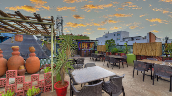 Rooftop dining  at our hotel in Whitefield