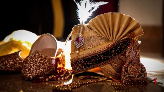 a close up shot of the attire for a groom - Raj Park Hotel, Chennai