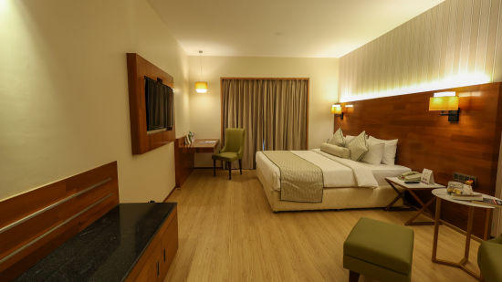 an overview of a room at The Orchid Hotel Pune