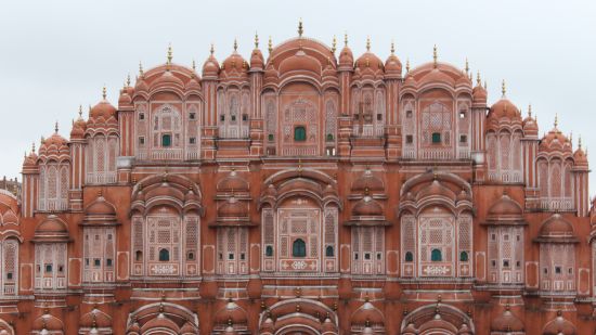 Hawa Mahal building made of red and pink sandstone