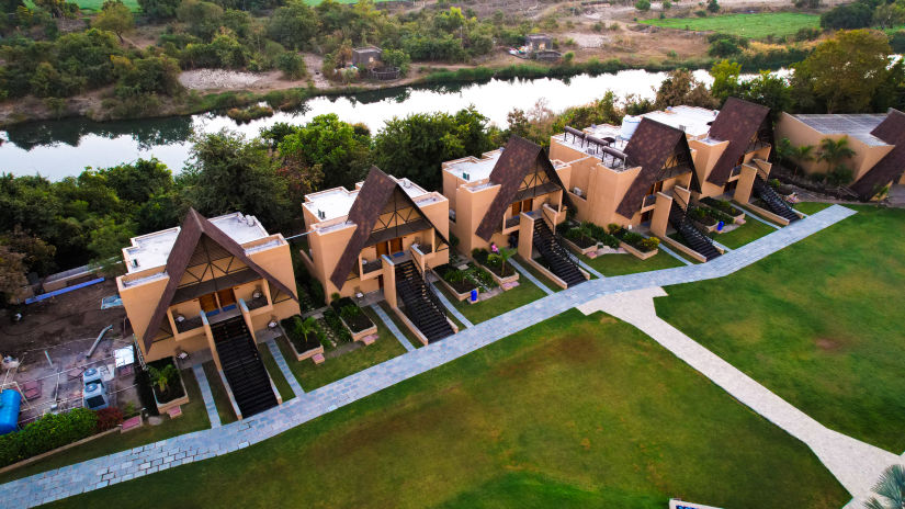 Aerial view of cottages at Jagira Ananta Elite 3