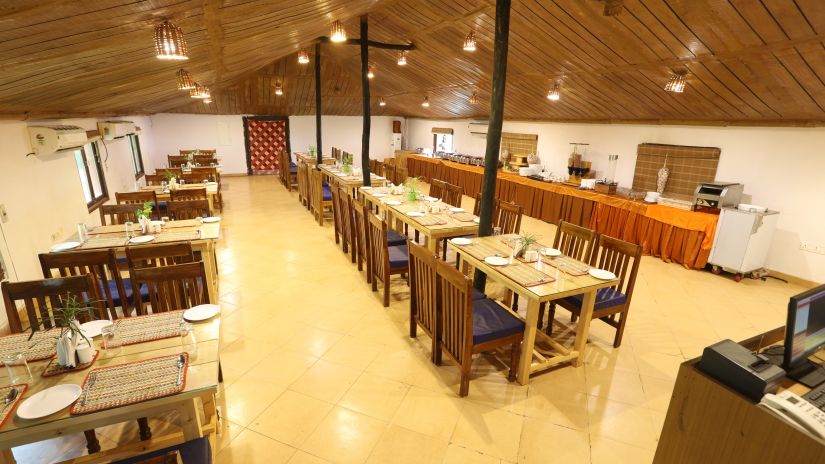 Top angle of the dining are of Louts Eco beach Resort Konark.