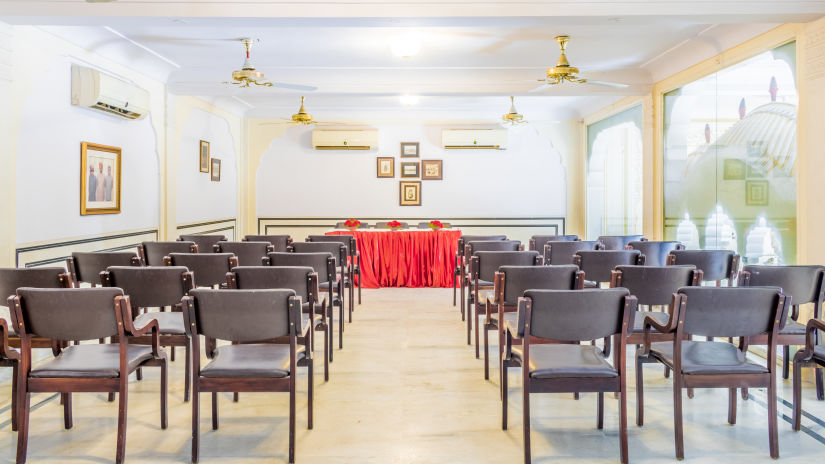 Theatre style seating arrangements in the banquet hall - Mandawa Haveli, Jaipur