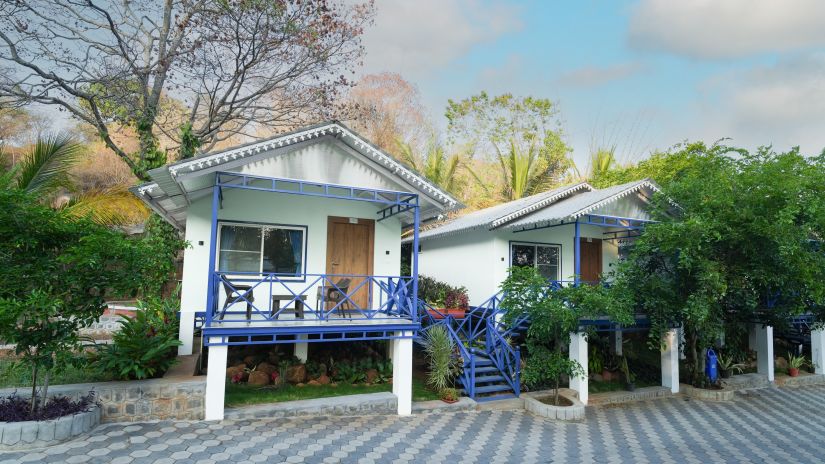 image of exterior of the property with two cottages side by side - MGM Whispering Wind's, Yelagiri