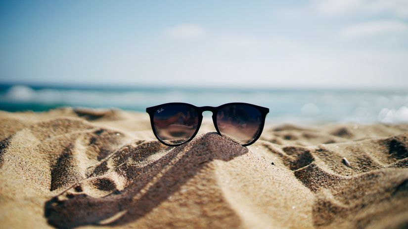 sunglasses on beach