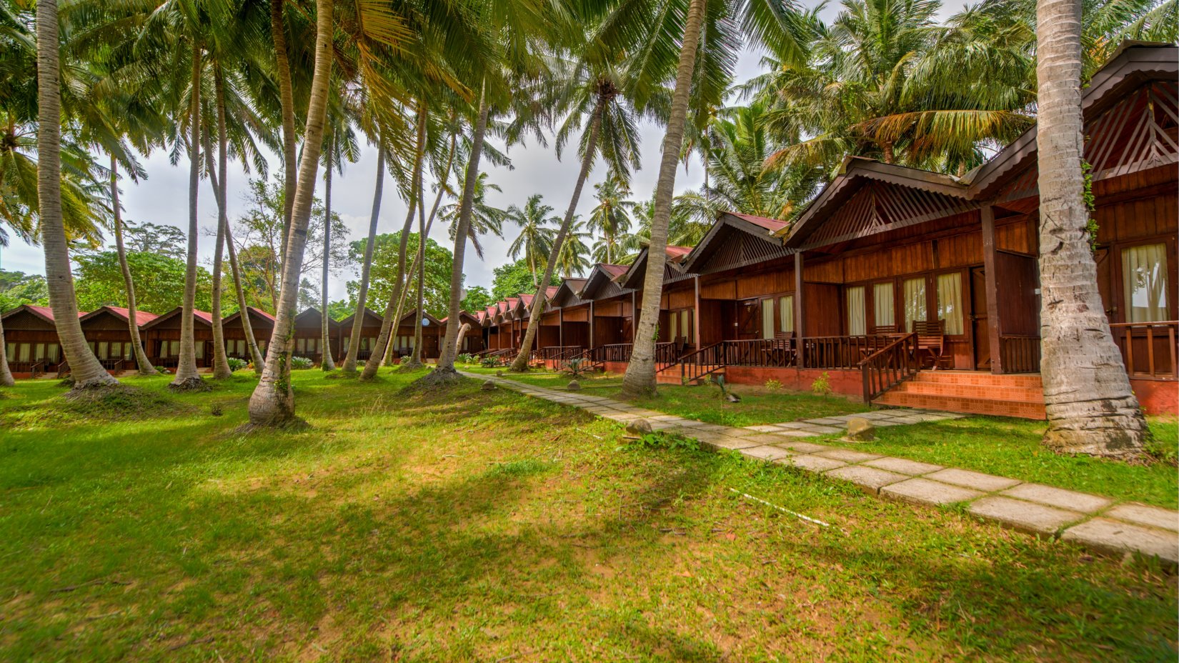 a row of cottages at Sea Princess Beach Resort, Port Blair