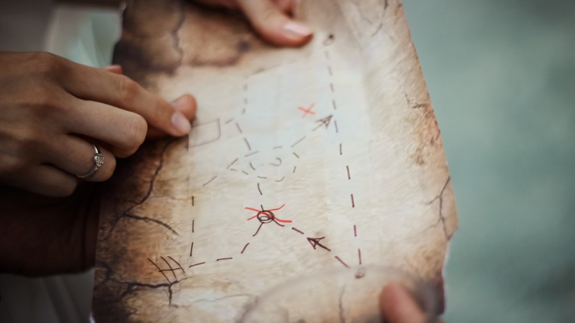 people looking at a map