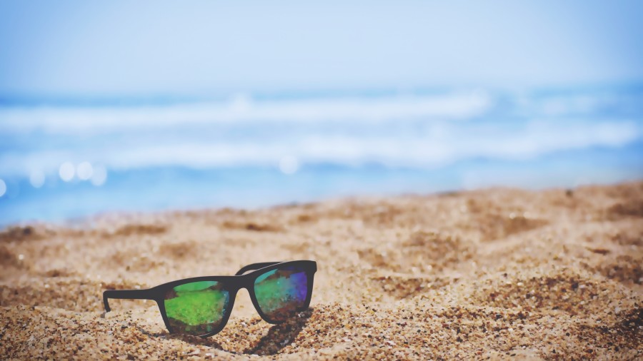 sunglasses on a beach