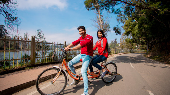 Couple Cycling near Carlton Kodaikanal