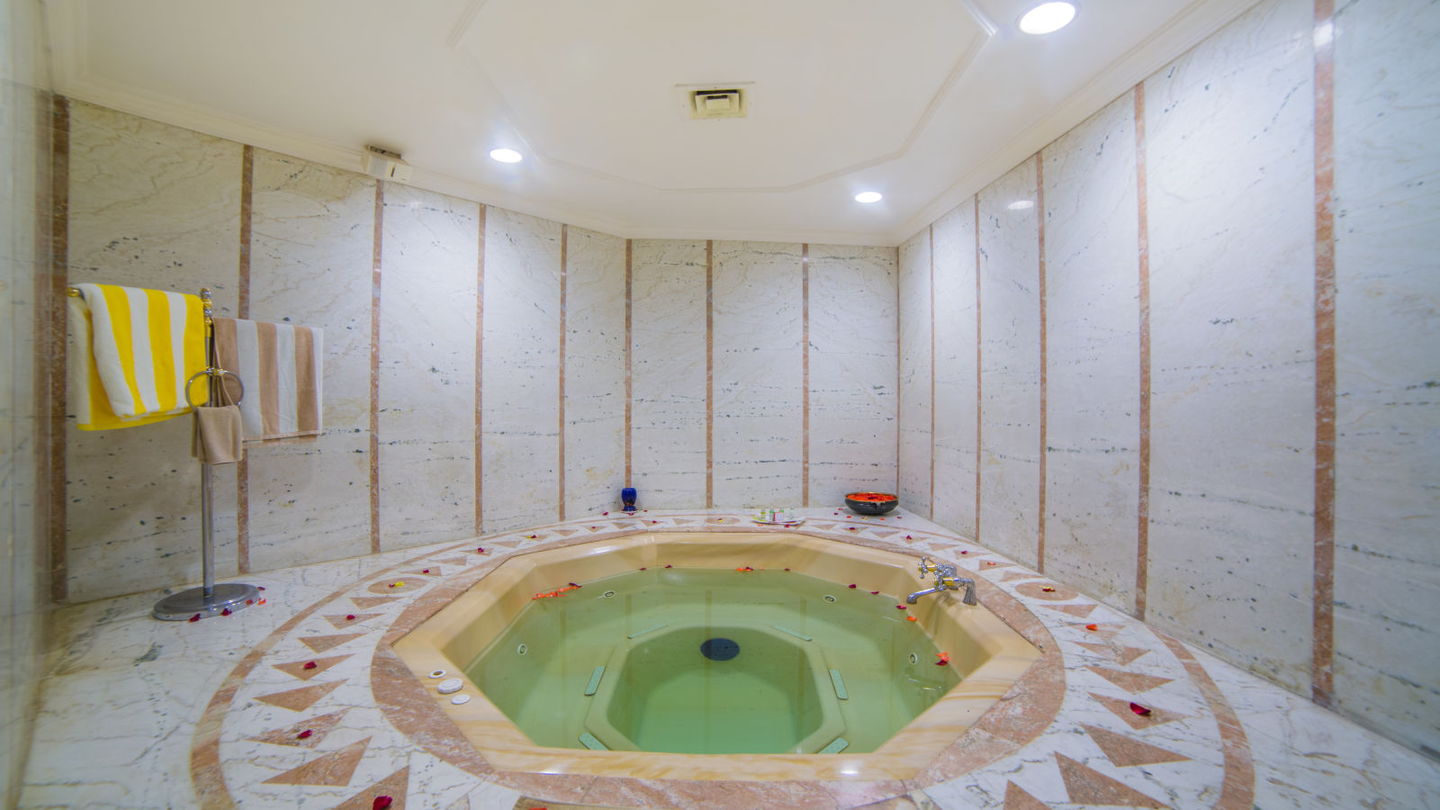 Jacuzzi area of the health club and spa at Sitara Luxury Hotel