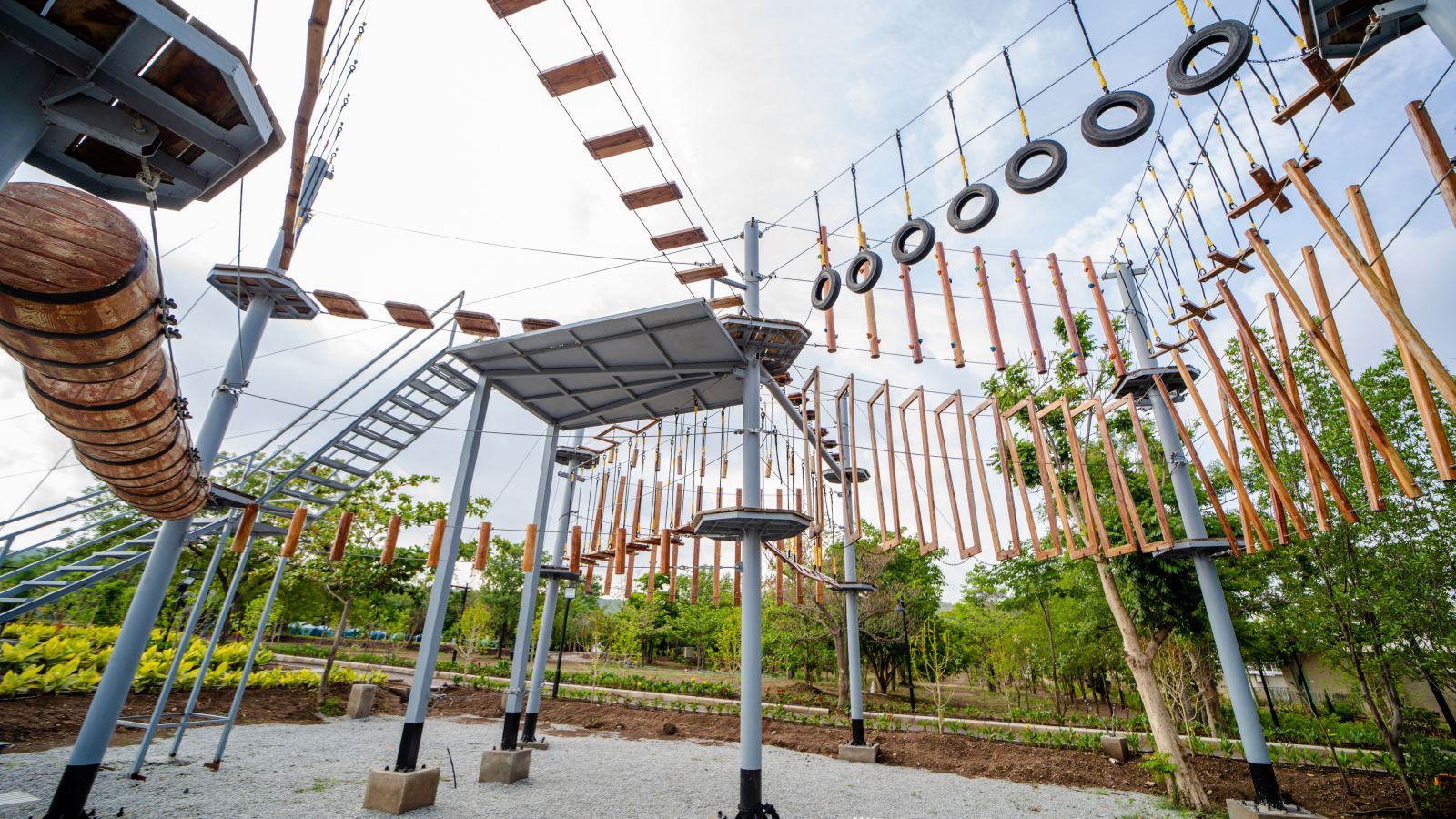 An image of a rope course at the resort - Trance Veechika Resort, Vikarabad