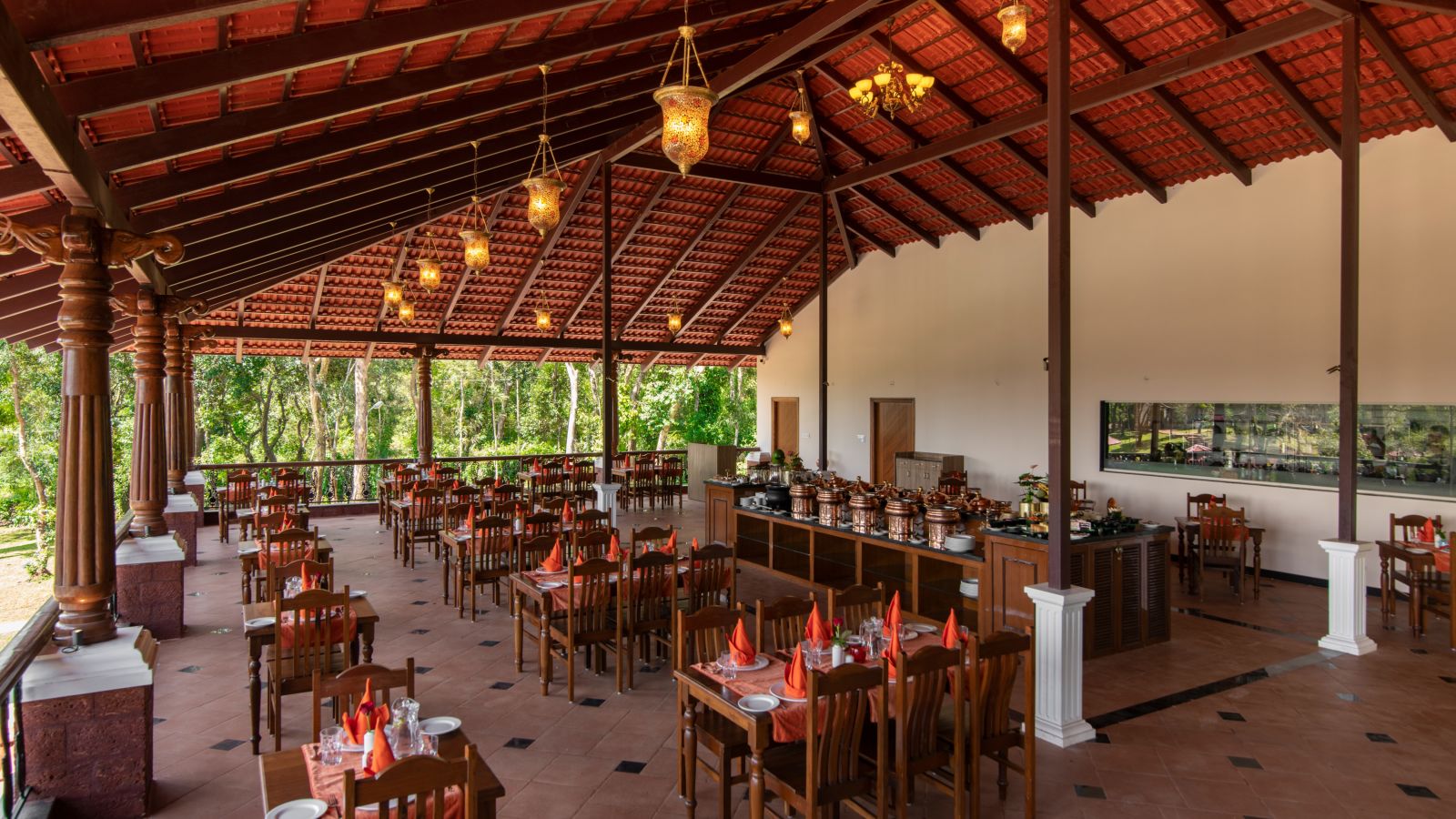 restaurant shot from above - Tapovana, Sakleshpura