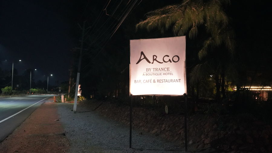 A signboard of Argo - Argo By Trance, Goa