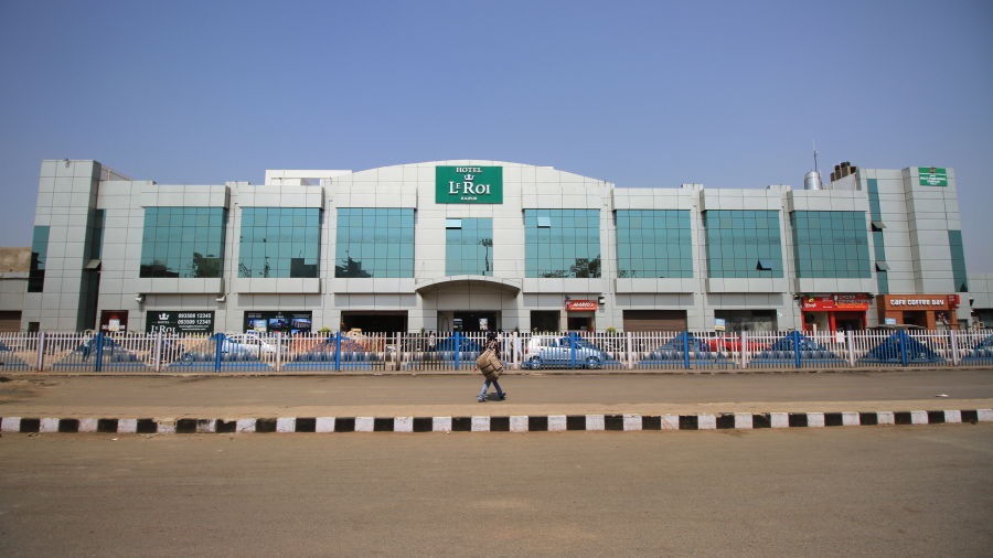 exterior view of hotel during the day - le roi raipur hotel