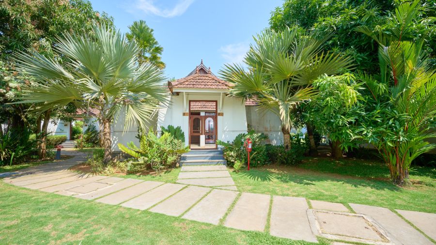 exterior shot of a room at Rhythm Kumarakom