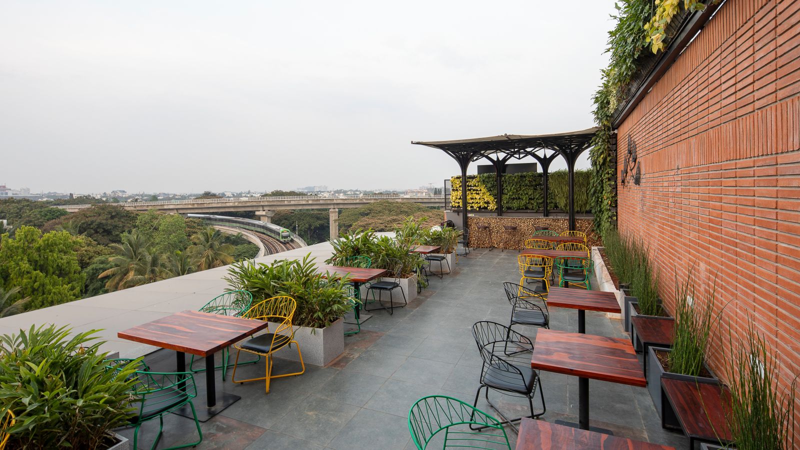 Outdoor Seating at Roastopolis Restaurant in Le Foliage by TGI, Bangalore 