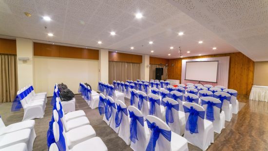 our conference hall in Gandhinagar set up for an event