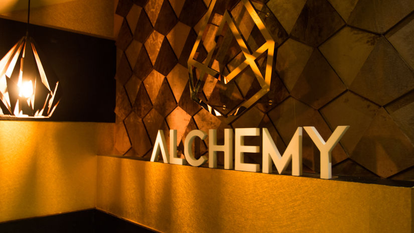 Signage of Alchemy, our in-house bar in Chennai - Raj Park Hotel, Chennai