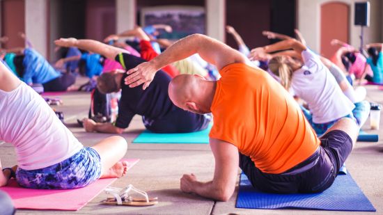 people doing yoga