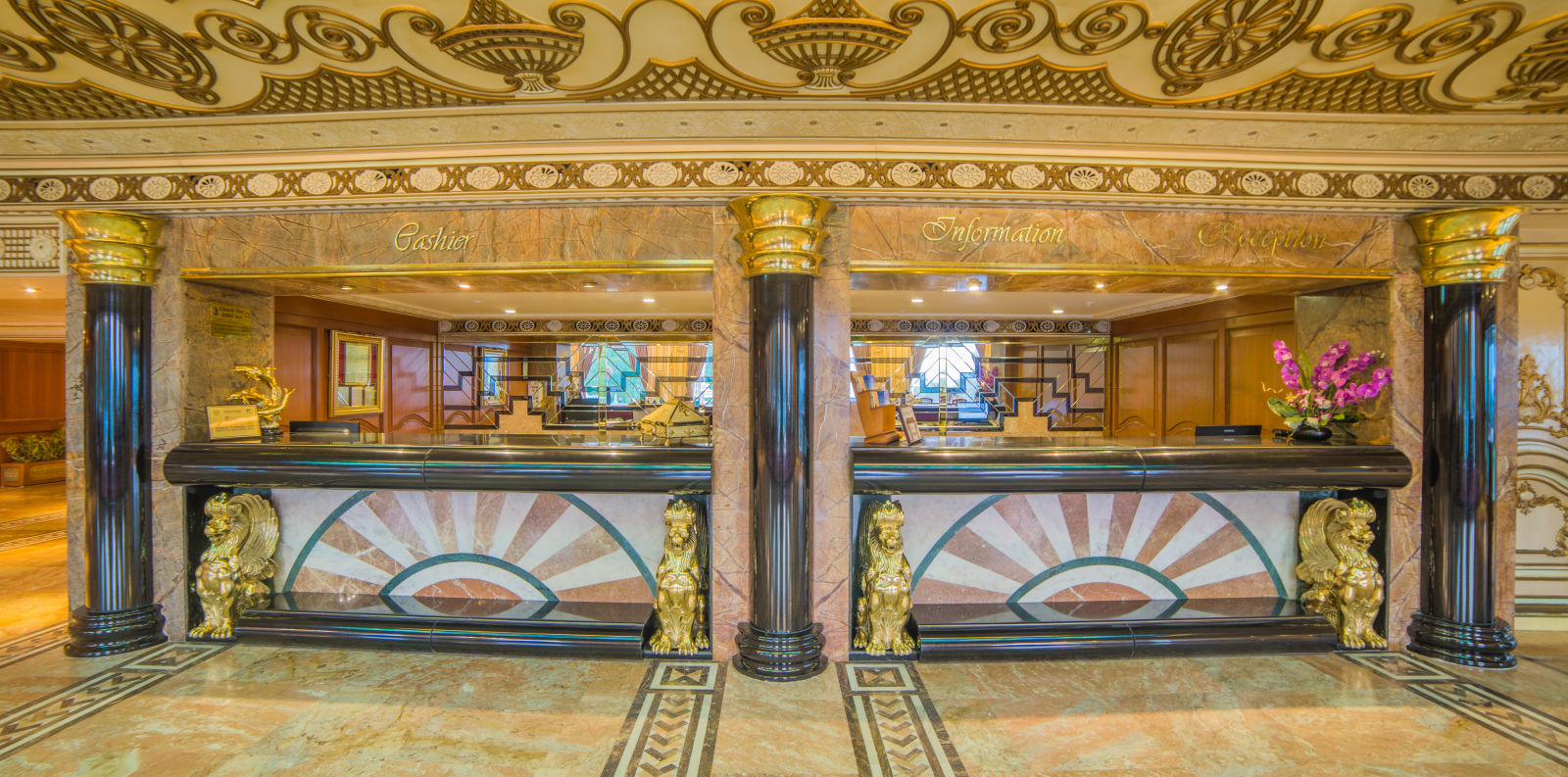 Reception area of Sitara Luxury Hotel