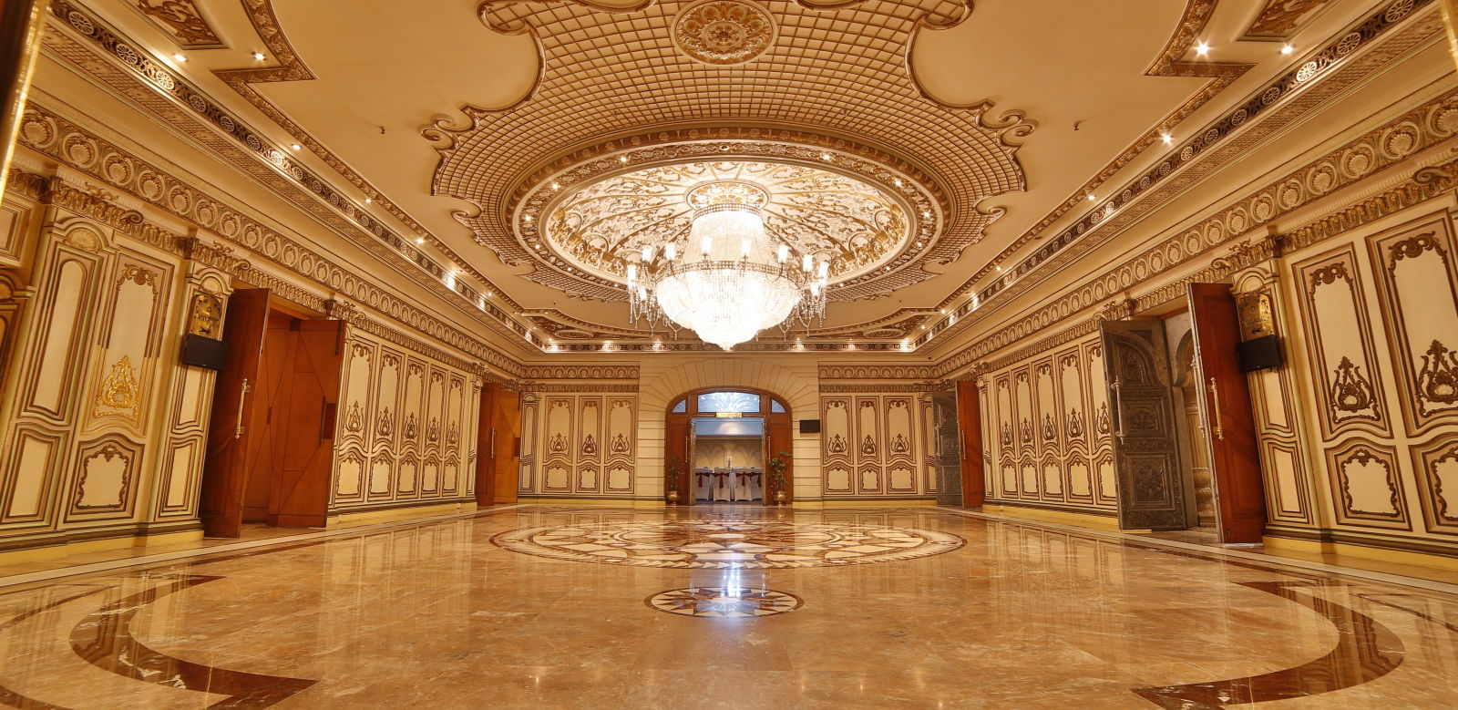 Interiors of Rang Mahal hall at Sitara Luxury Hotel
