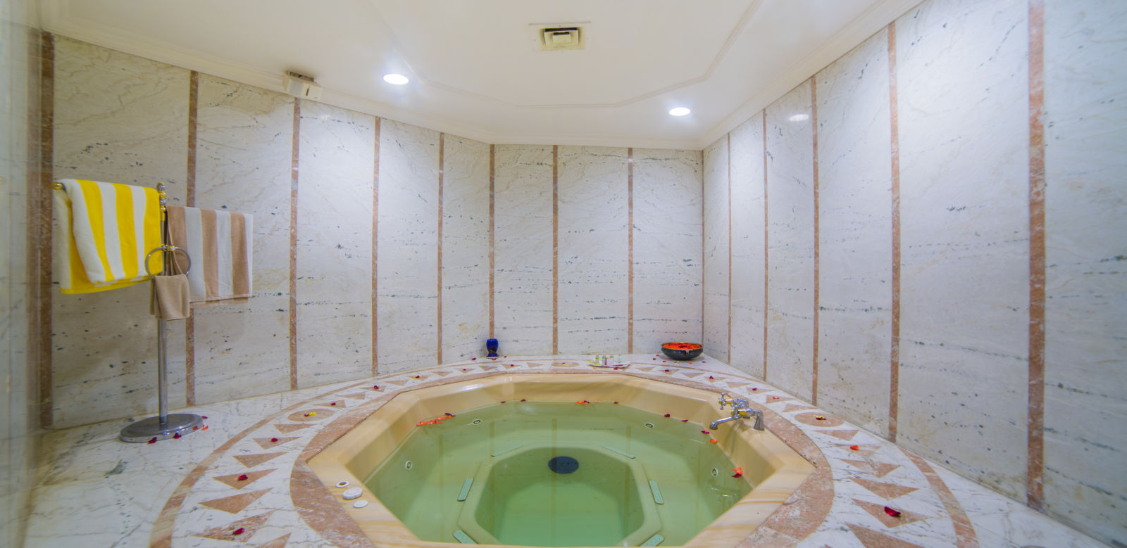 Jacuzzi area of the health club and spa at Sitara Luxury Hotel