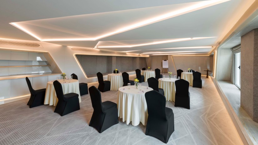 Seating arrangement at a reception hall at Hablis Hotel, Chennai 