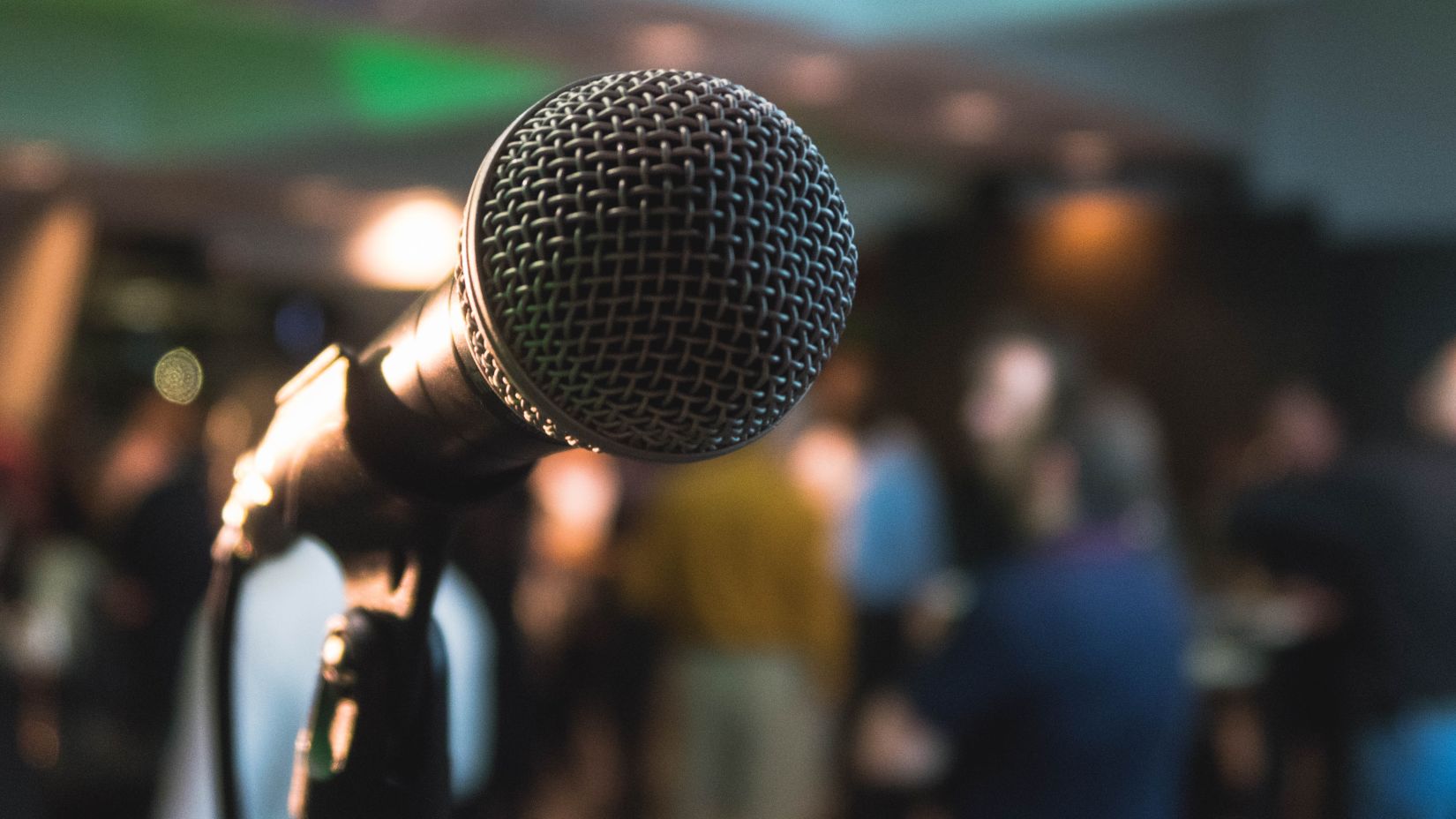 Close up of a microphone