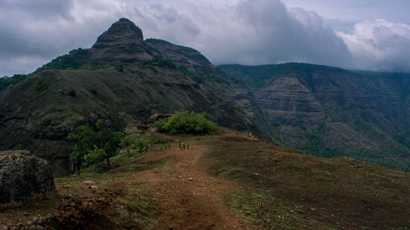 the summit of a hill