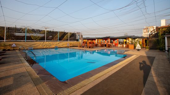 aerial view of our rooftop swimming pool, Mumbai Vile Parle Hotel