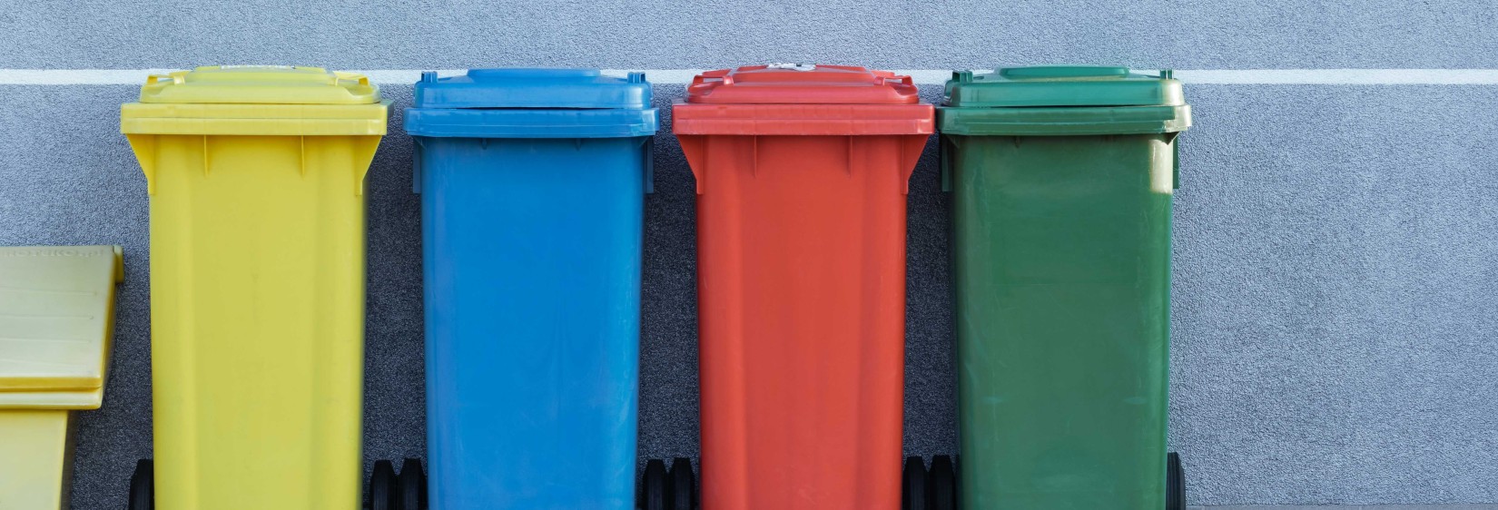 colourful garbage cans