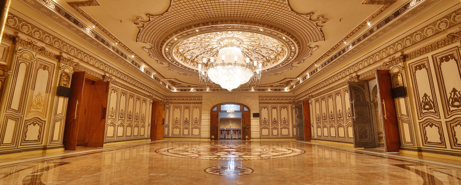 Interiors of Rang Mahal hall at Sitara Luxury Hotel