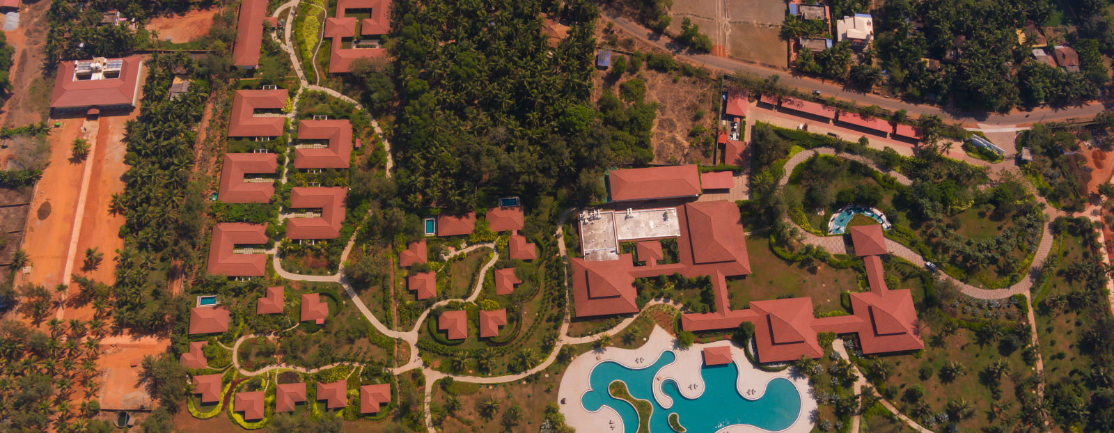 aerial view of gamyam resort in kumta