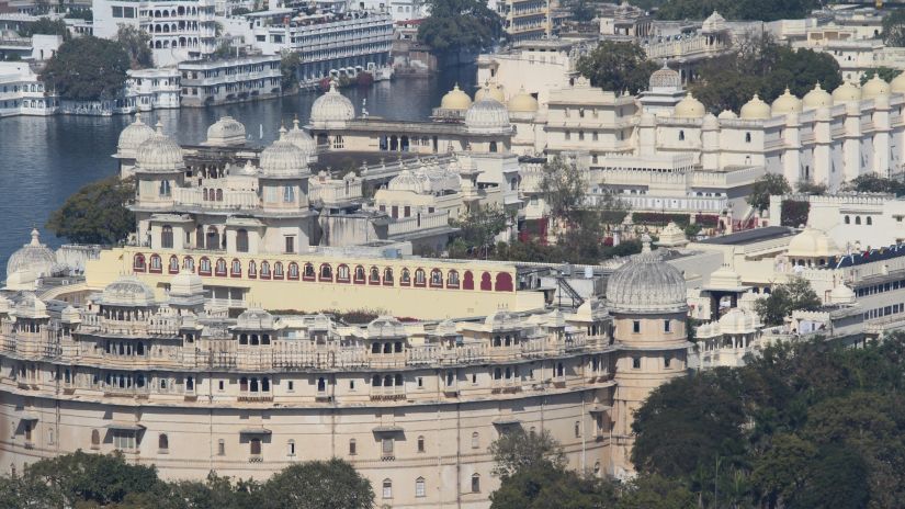 Aerial view of the city palace