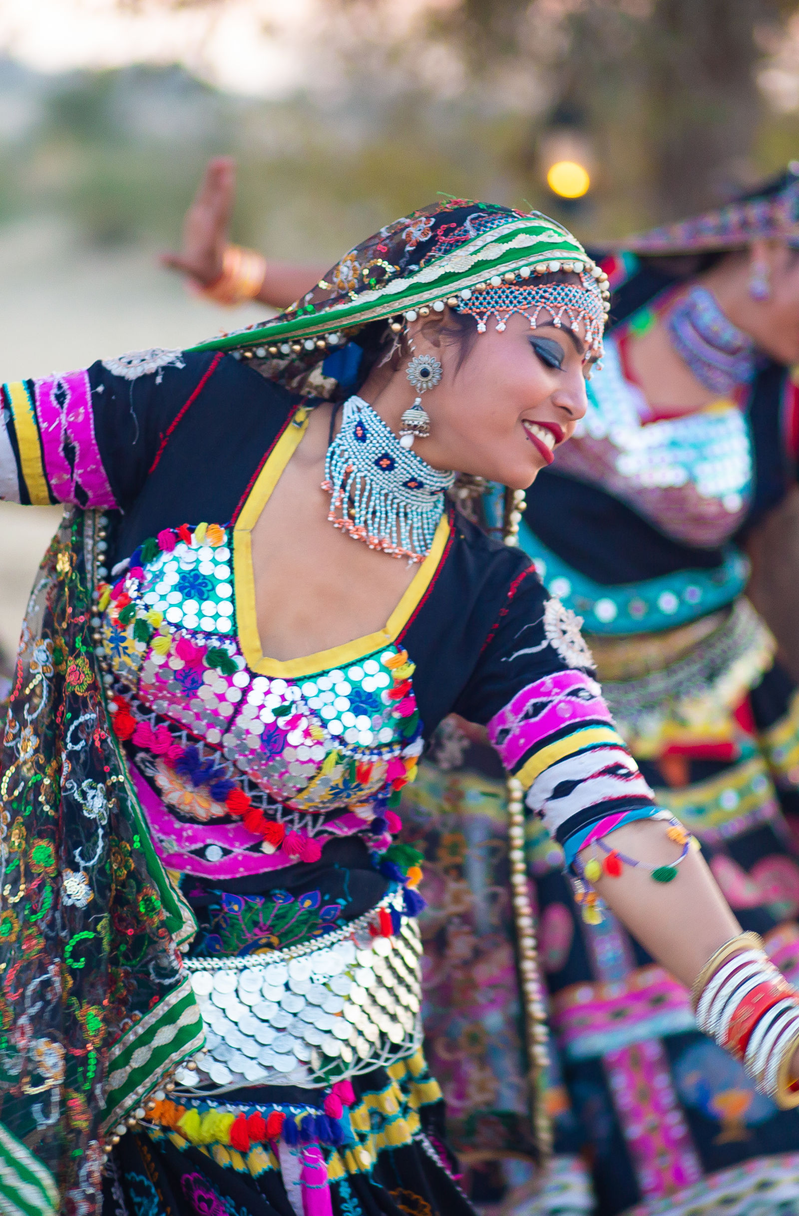 Dancers performing the local dance form at Manvar Resort and Desert Camp