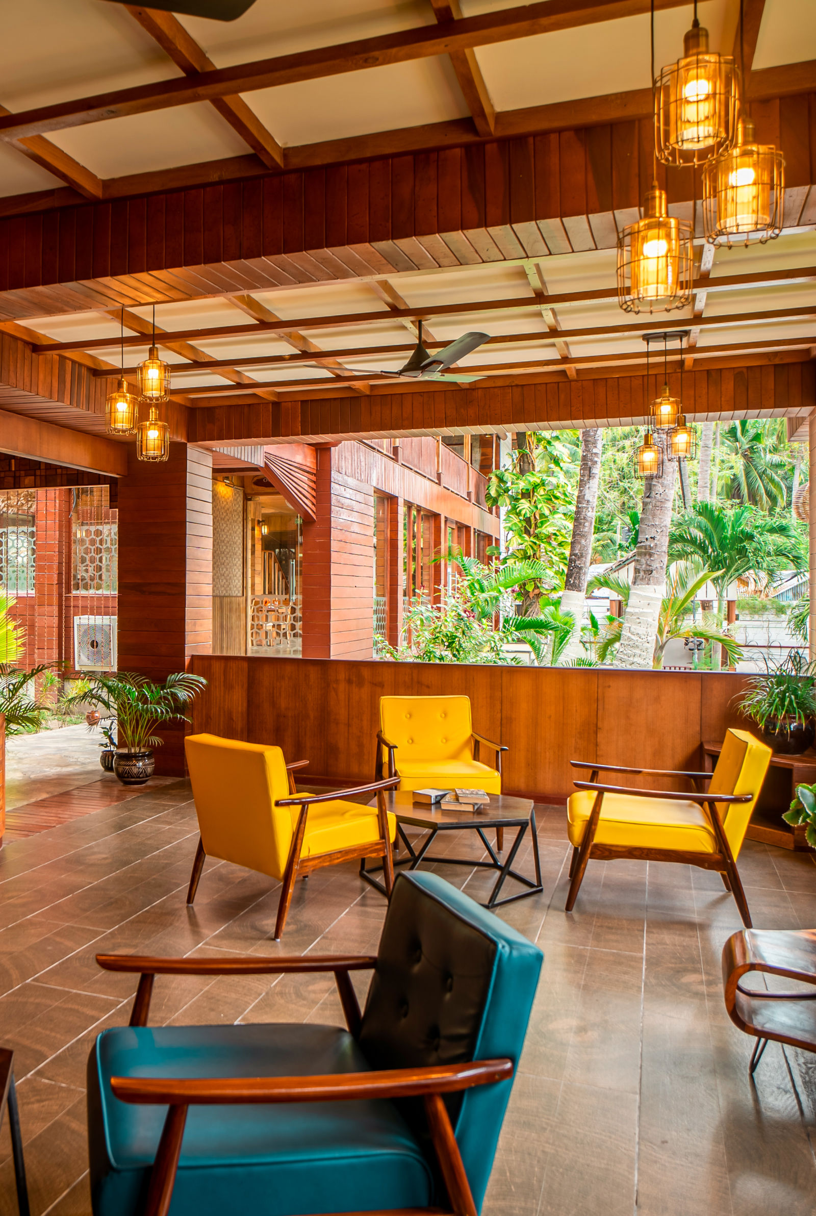 Open dining area with wooden accents at Coral Reef Hotel & Resort