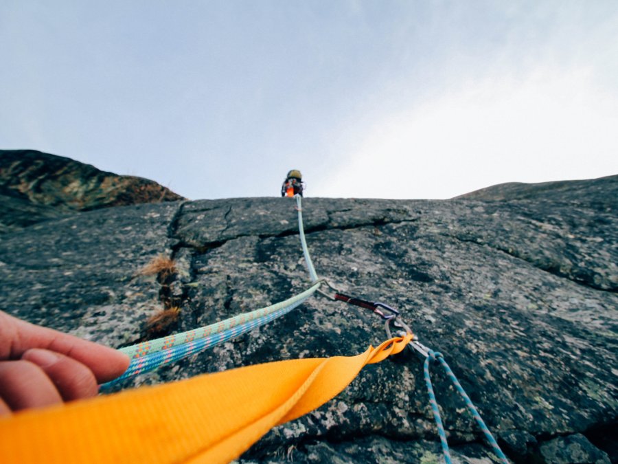 a person climbing a mountain