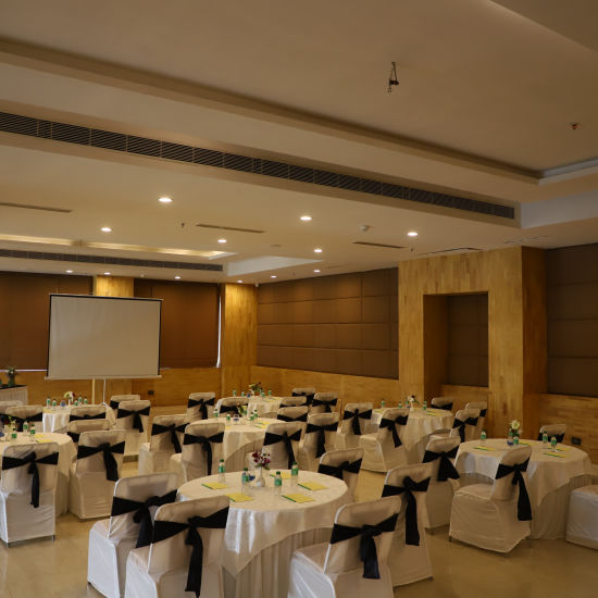 The table-chair sets inside the banquet hall