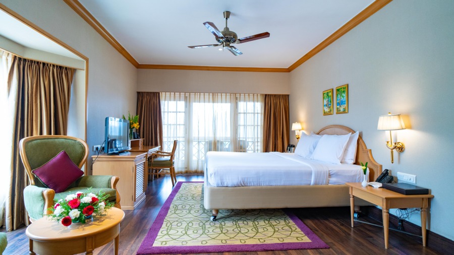 interior of one of the bedrooms at The Carlton Kodaikanal