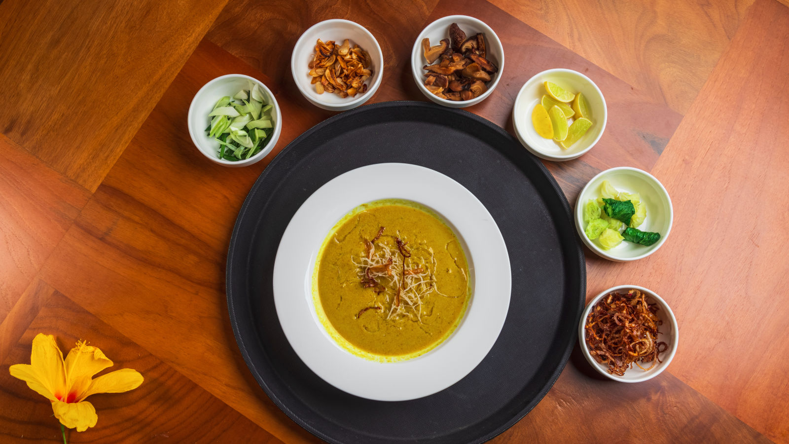 Gamyam Retreat, Kumta - Food served in white plate and bowls kept on the table